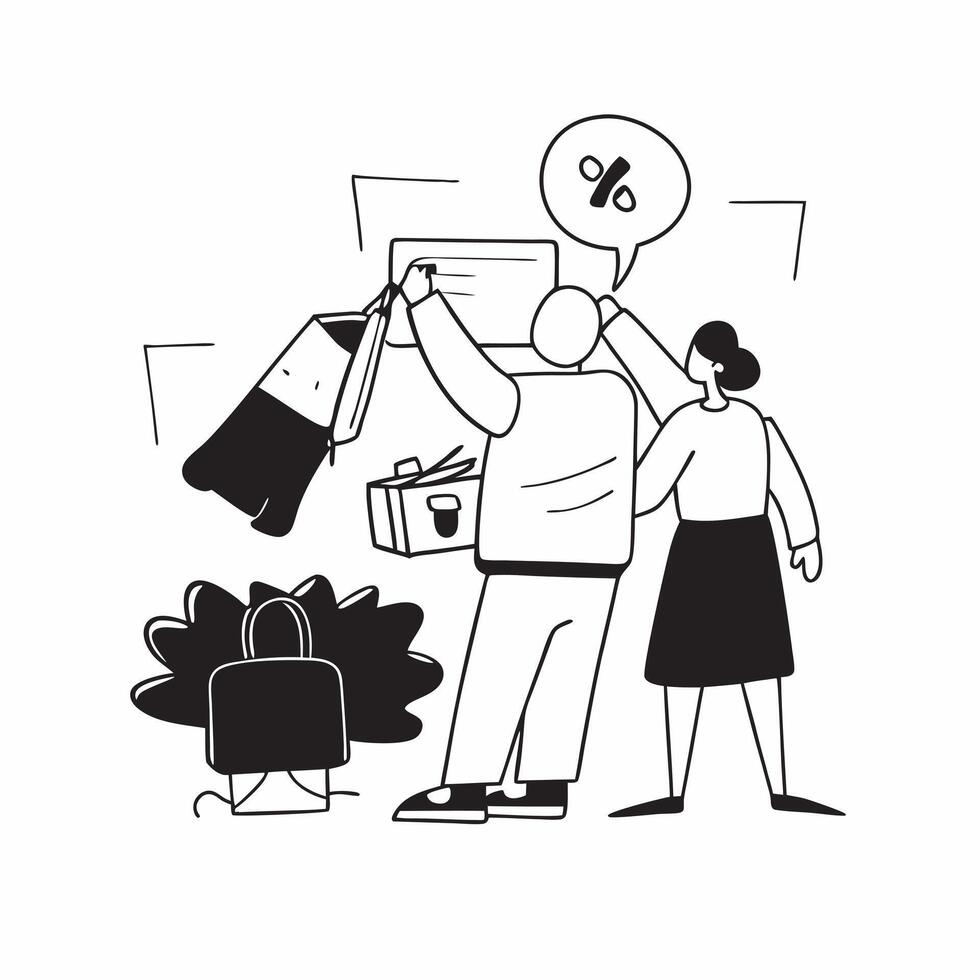 Family shopping at thrift stores concept as High resolution image of a family shopping at thrift stores with a glossy backdrop highlighting the cost effective and sustainable way t Dynamic Set 2 vector