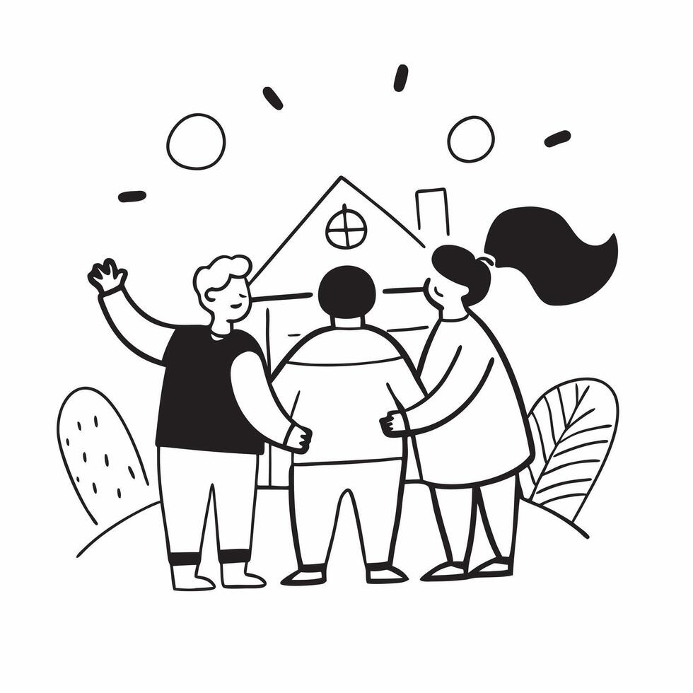 Family reuniting at a garden party concept as A family reuniting blended with a garden party symbolizing the joy and togetherness of family celebrations Ideal for family and lifes Dynamic vector