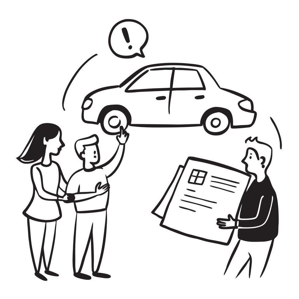 Family researching car safety features concept as High resolution image of a family researching car safety features for their first car with a glossy backdrop highlighting the impo Dynamic Set 2 vector