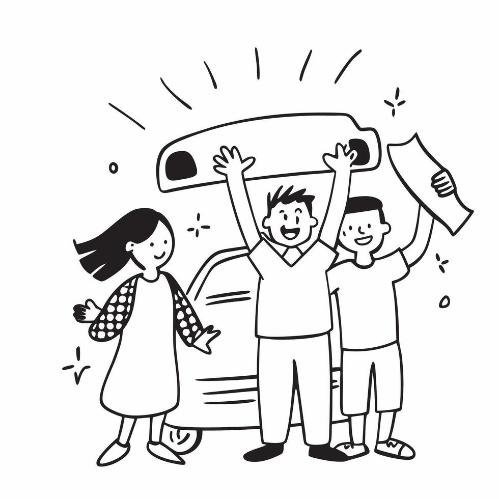 Family proudly posing with first car concept as High resolution image of a family proudly posing with their first car with a glossy backdrop capturing the joy and shared achievemen Dynamic Set 2 vector
