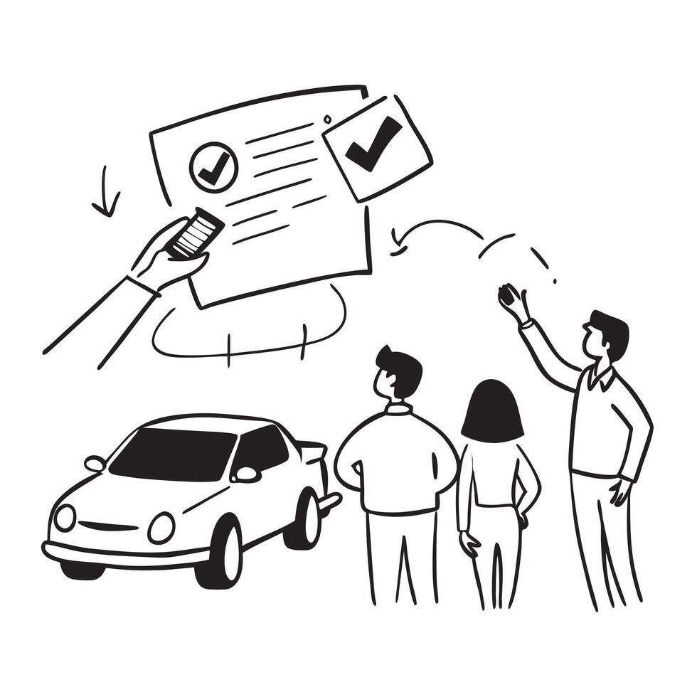 Family researching car safety features concept as High resolution image of a family researching car safety features for their first car with a glossy backdrop highlighting the impo Dynamic vector