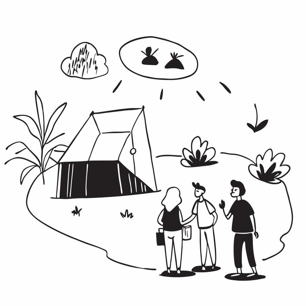 Family exploring a shady botanical garden concept as High resolution image of a family exploring a shady botanical garden to escape the heat highlighting relaxation bonding and nat Dynamic vector