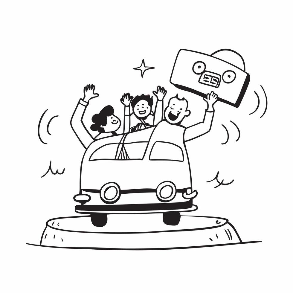 Family enjoying Labor Day road trip concept as High resolution image of a family enjoying a Labor Day road trip with a glossy backdrop capturing the adventure and togetherness of t Dynamic vector