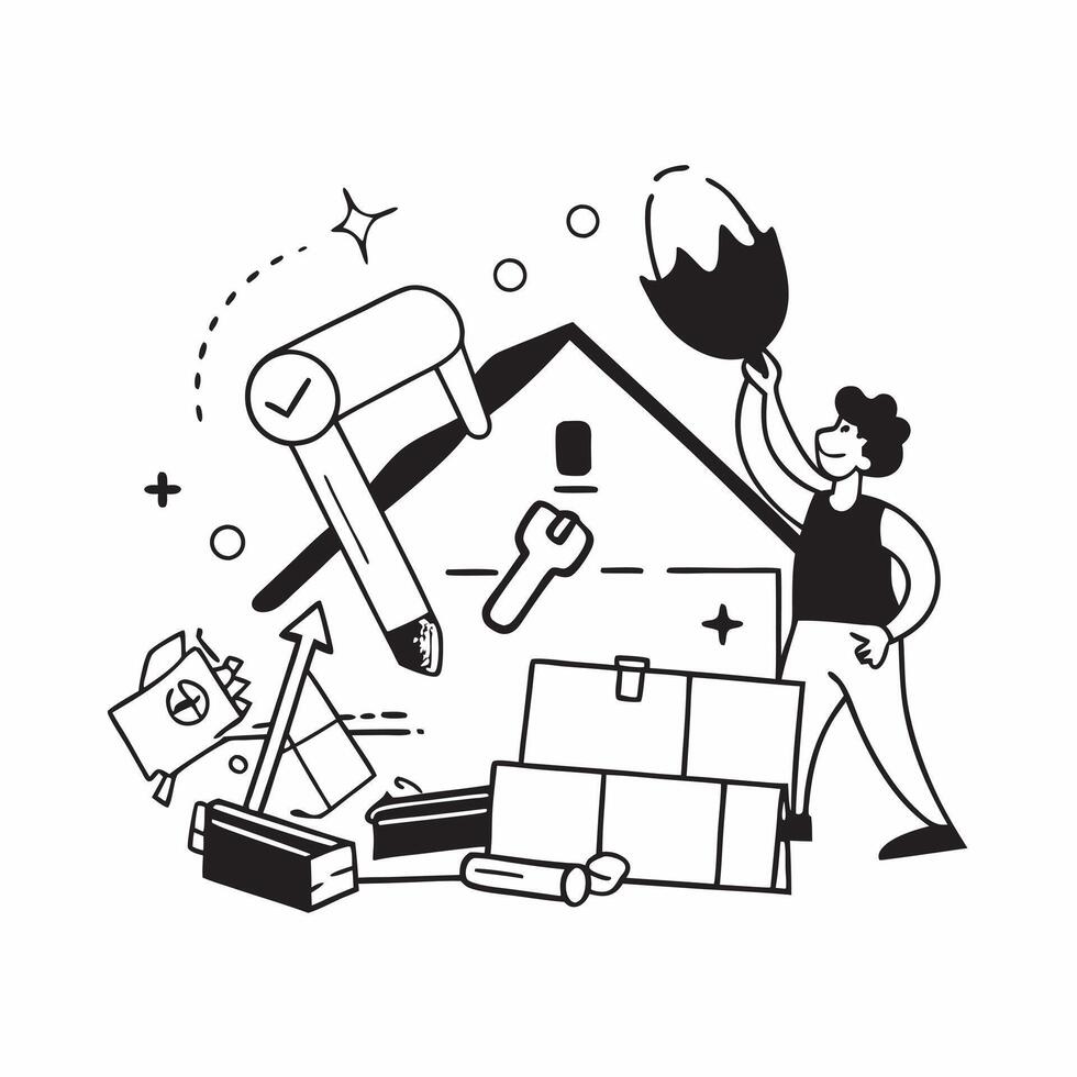 Family DIY home improvement concept as High resolution image of a family DIY home improvement project with a glossy backdrop showcasing the cost saving and rewarding experience of Dynamic vector