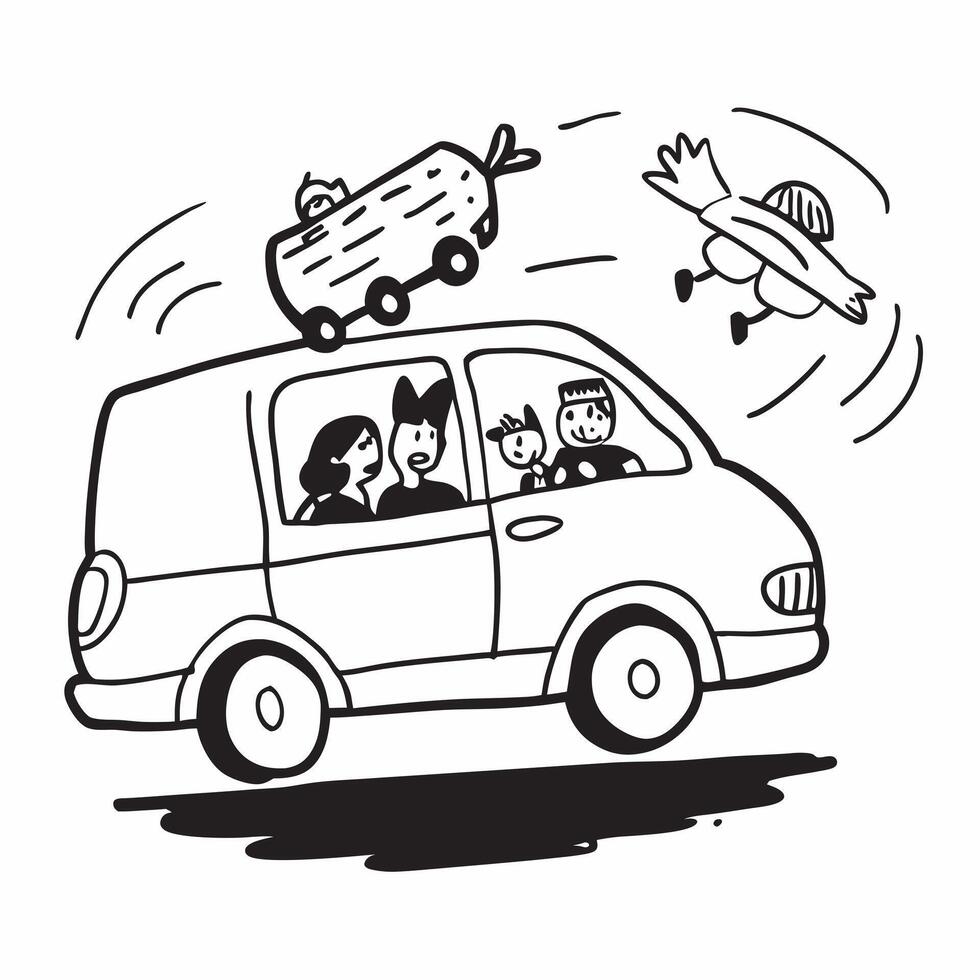 Family carpooling to save money concept as High resolution image of a family carpooling to save money with a glossy backdrop highlighting the economical and environmentally friendl Dynamic vector