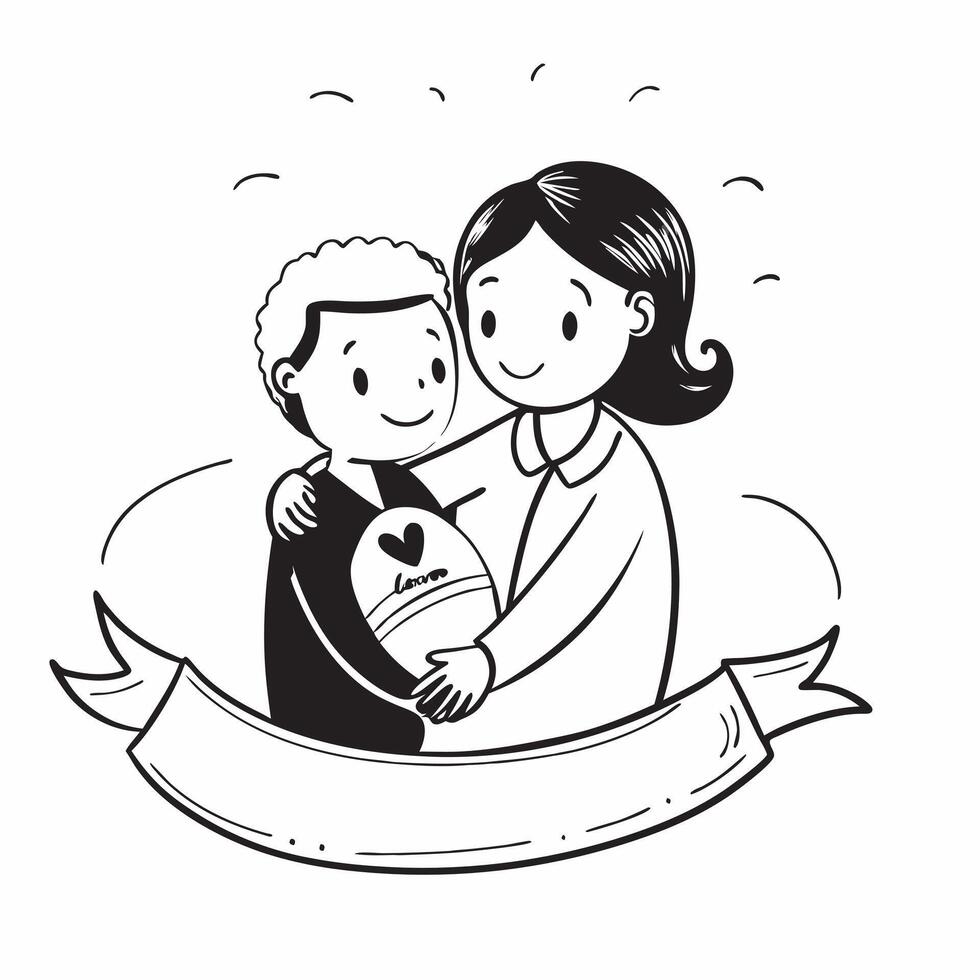 Expecting mother with older child concept as High resolution image of an expecting mother with her older child with a glossy backdrop showcasing the bond and anticipation of welcom Dynamic vector