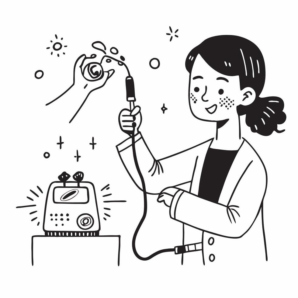 Esthetician performing a LED light therapy treatment concept as An esthetician performs a LED light therapy treatment focusing on skin rejuvenation and acne reduction Ideal for be Dynamic vector