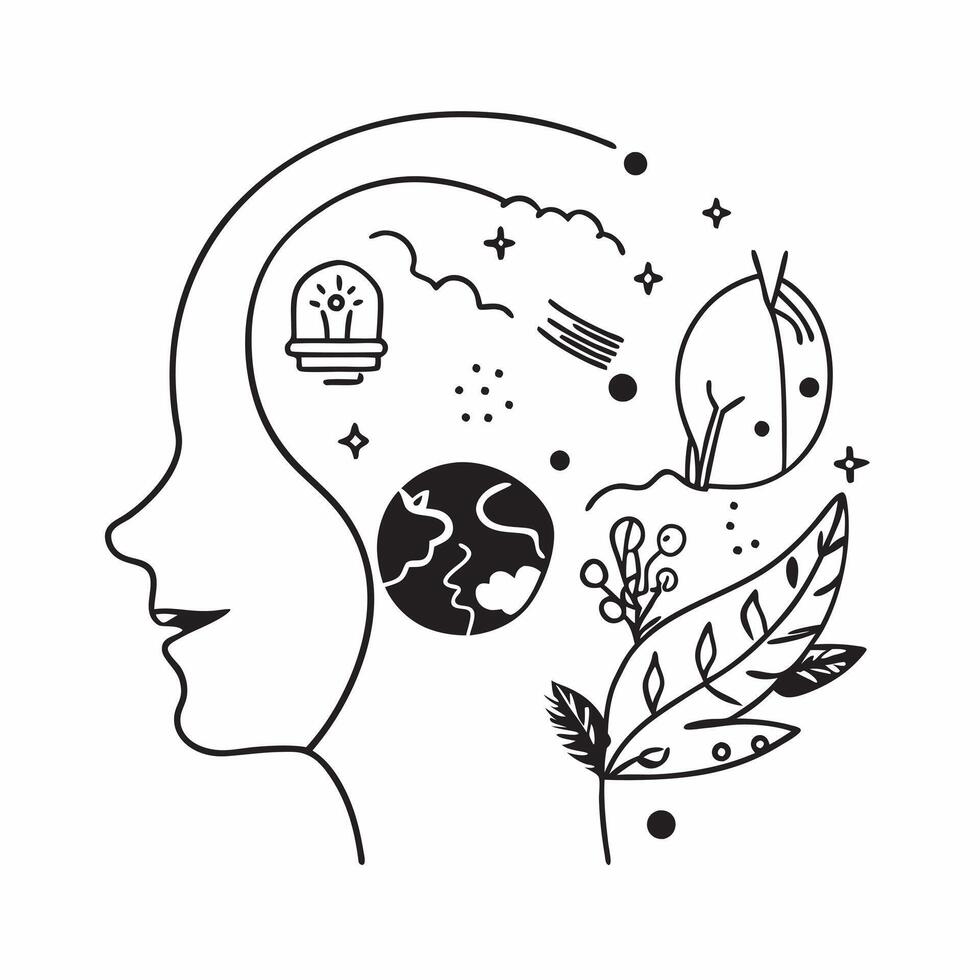 Environmentalist double exposure with nature scenes concept as An environmentalists profile combined with nature scenes symbolizing environmental responsibility and conservation I Dynamic vector