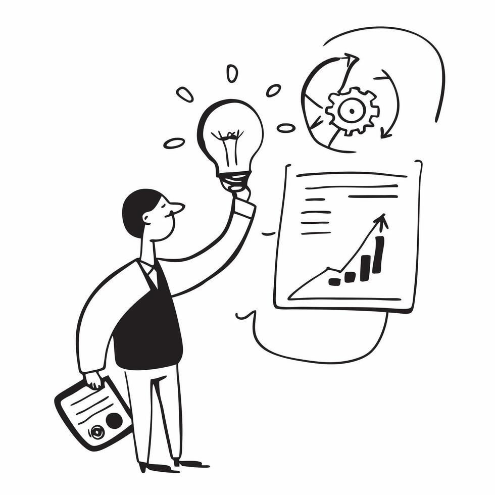 Entrepreneur double exposure with business plan concept as An entrepreneurs profile combined with a business plan symbolizing entrepreneurial responsibility and innovation Ideal f Dynamic vector