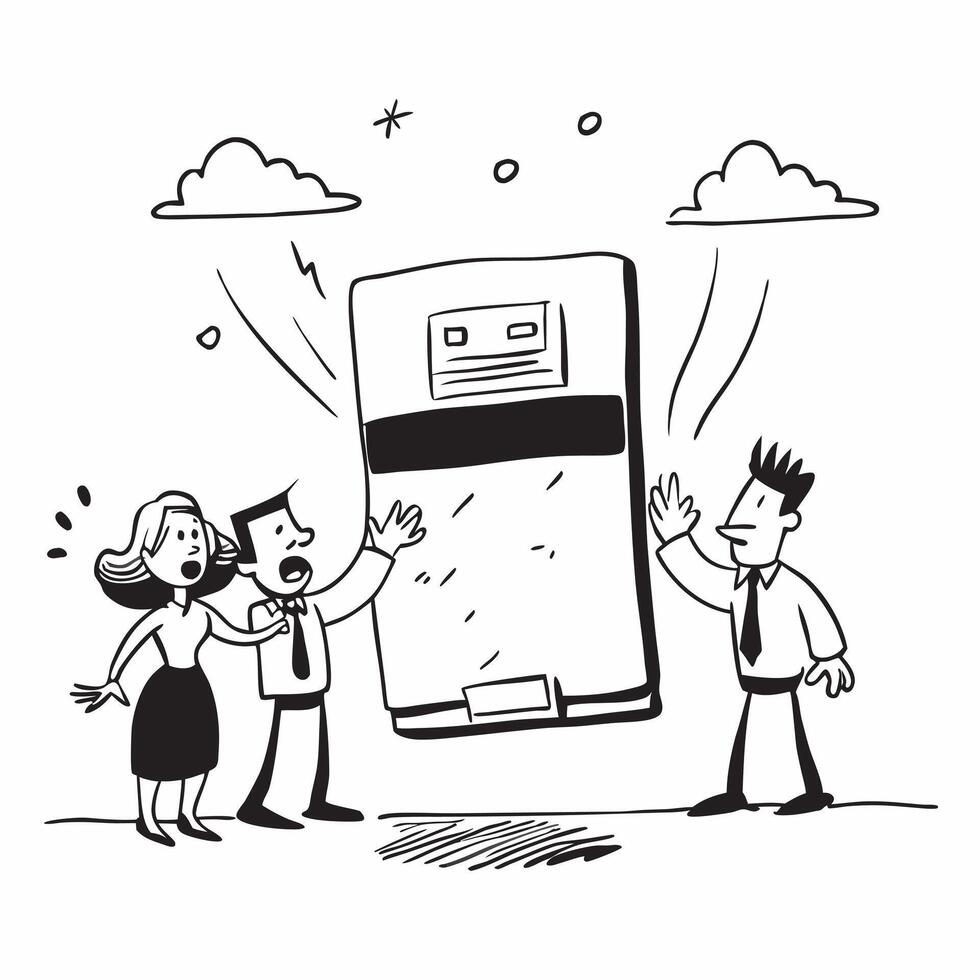 Employees facing a sudden IT system failure concept as High resolution image of employees facing a sudden IT system failure with a panicked atmosphere highlighting the technical ch Dynamic vector