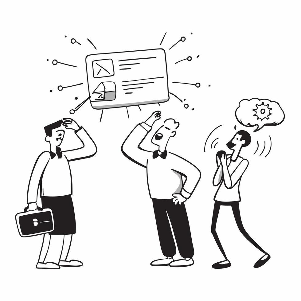 Employees facing a sudden IT system failure concept as High resolution image of employees facing a sudden IT system failure with a panicked atmosphere highlighting the technical ch Dynamic Set 2 vector