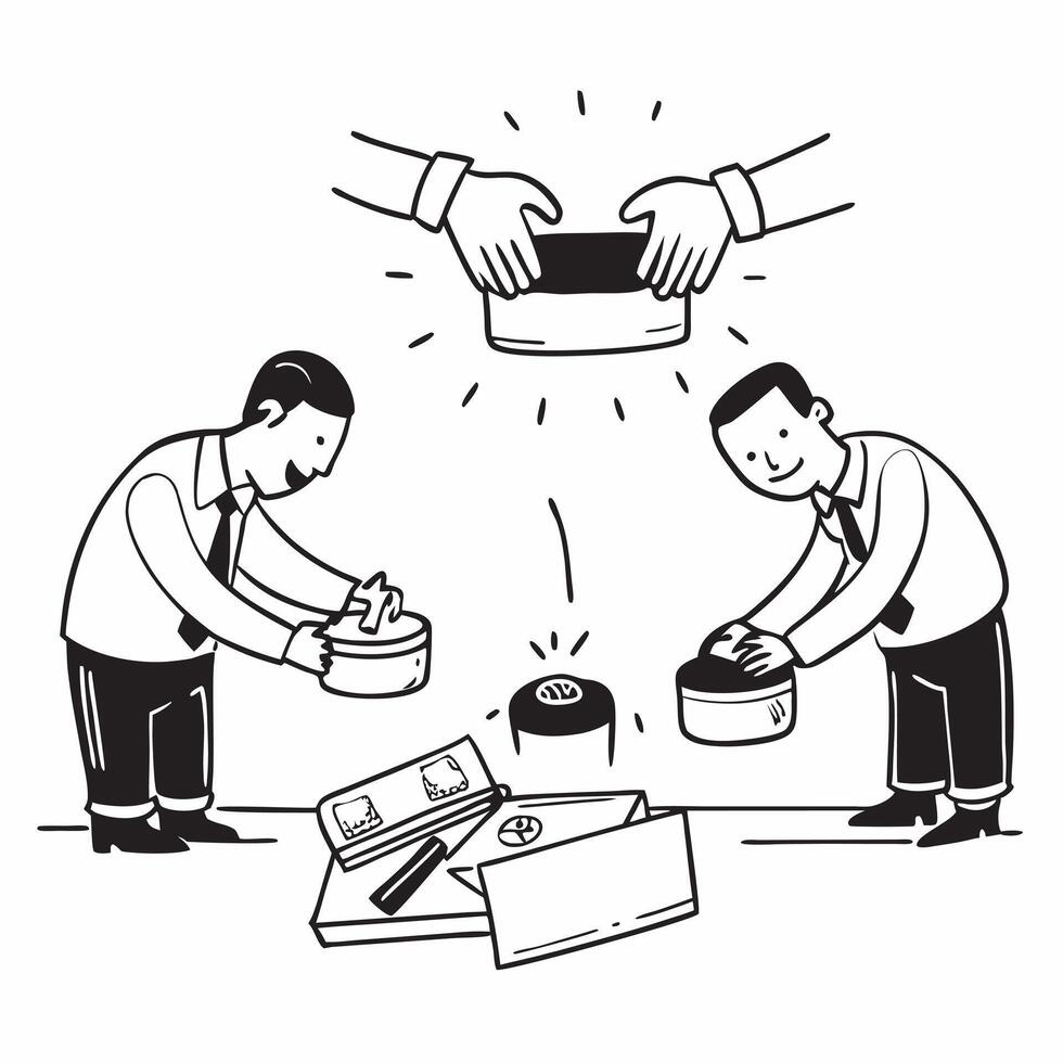 Employees handling a food spill during a holiday lunch concept as High resolution image of employees handling a food spill during a holiday lunch at work emphasizing safety and tea Dynamic Set 2 vector