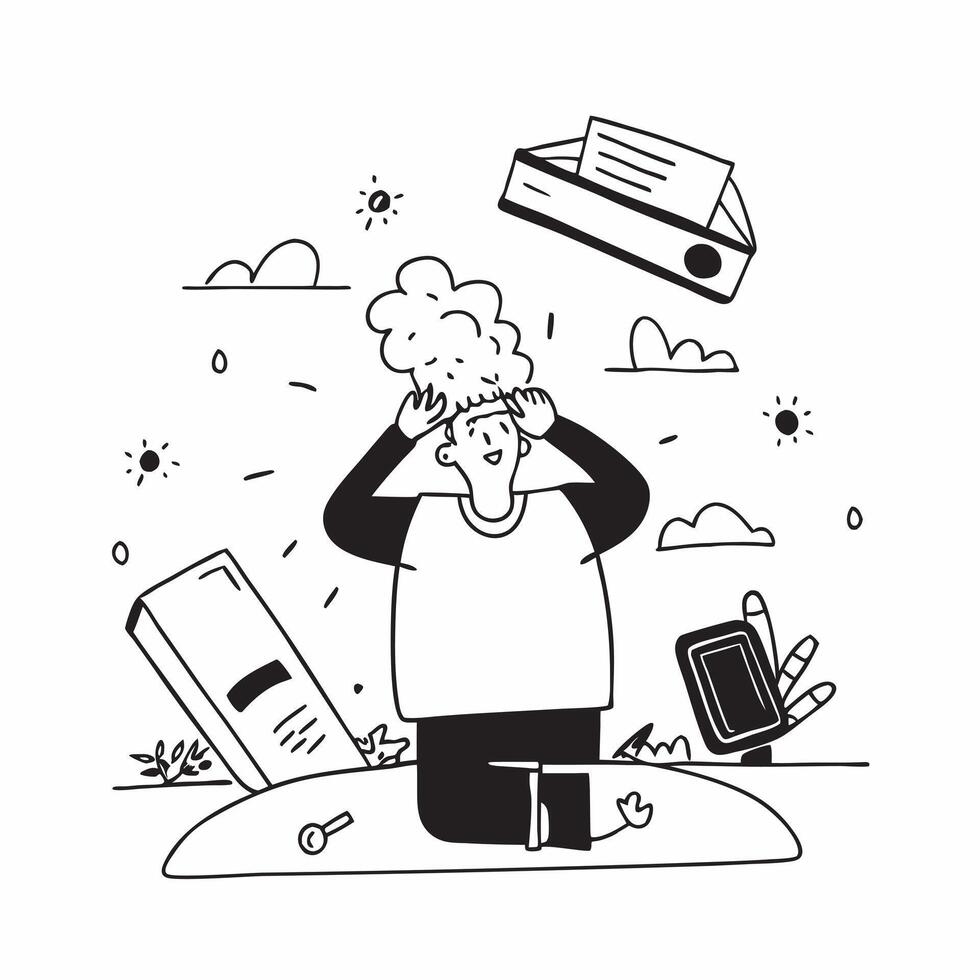 Employee enjoying a break in a park concept as High resolution image of an employee enjoying a break in a park capturing the importance of taking time off work for relaxation and m Dynamic Set 2 vector