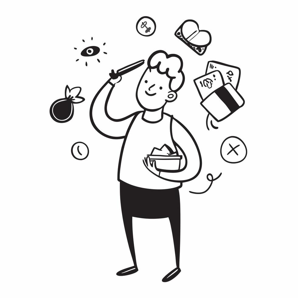 Employee enjoying a hobby after work concept as High resolution image of an employee enjoying a hobby after work emphasizing the importance of personal interests for work life bala Dynamic vector