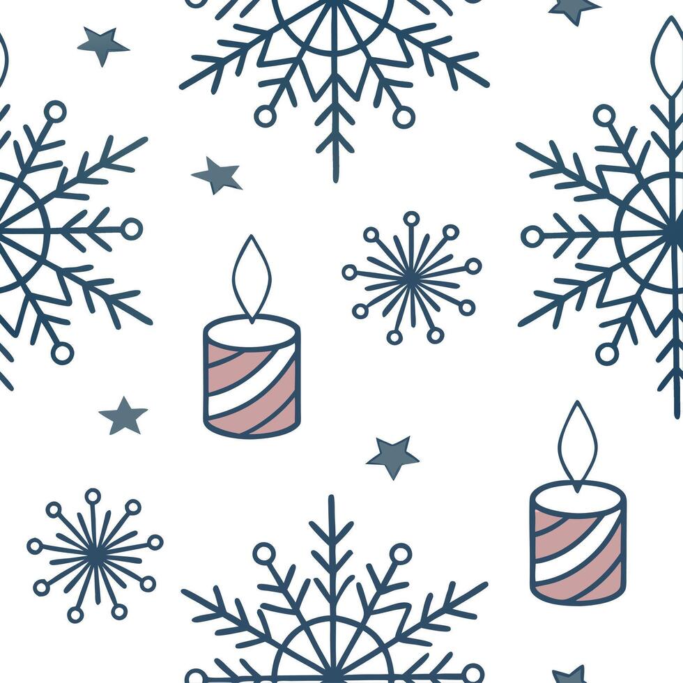 Elegant snowflake and candle seamless tile pattern with warm winter glow and frosty accents concept as Elegant snowflakes paired with warm candles create a seamless tile pattern wi Dynamic Set 2 vector