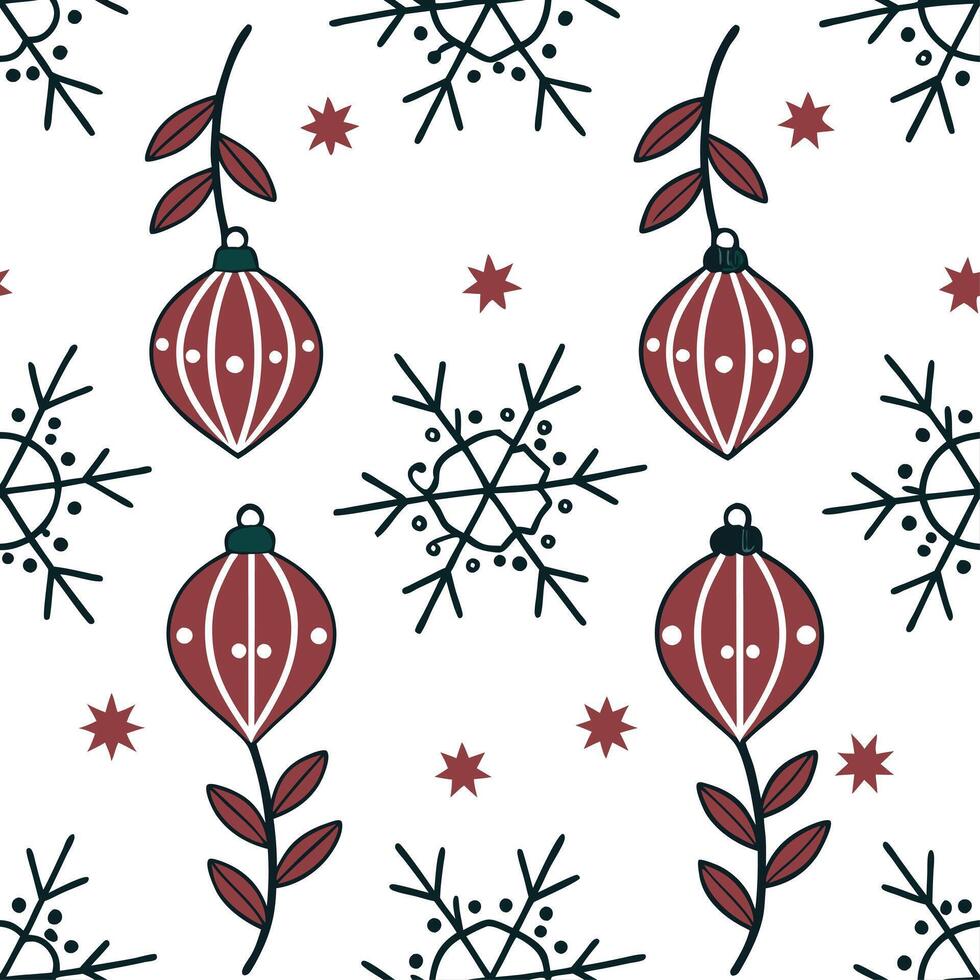 Elegant Christmas garlands and snowflakes seamless tile pattern with rich festive colors concept as Rich festive colors adorn elegant Christmas garlands and snowflakes in seamless Dynamic Set 2 vector