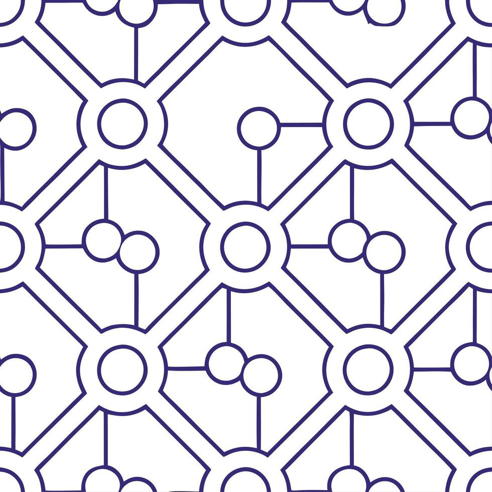 Dynamic seamless pattern featuring vibrant cyber elements arranged in interconnected tiled arrays with isolated whitebalance for cuttingedge impact concept as Interconnected tiled Dynamic vector