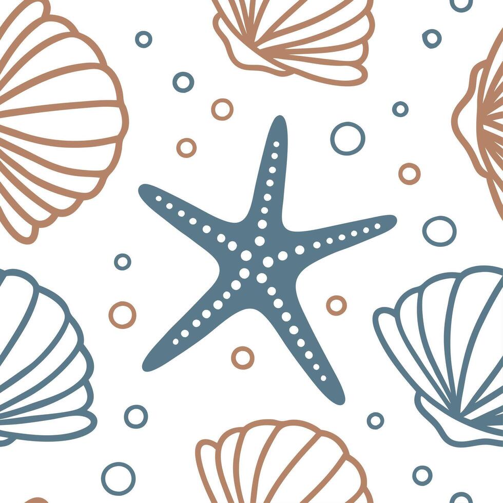 Driftwood and seashells seamless tile pattern with soft beach colors for a coastal inspired decor concept as Driftwood and seashells with soft beach colors create a coastal inspire Dynamic vector