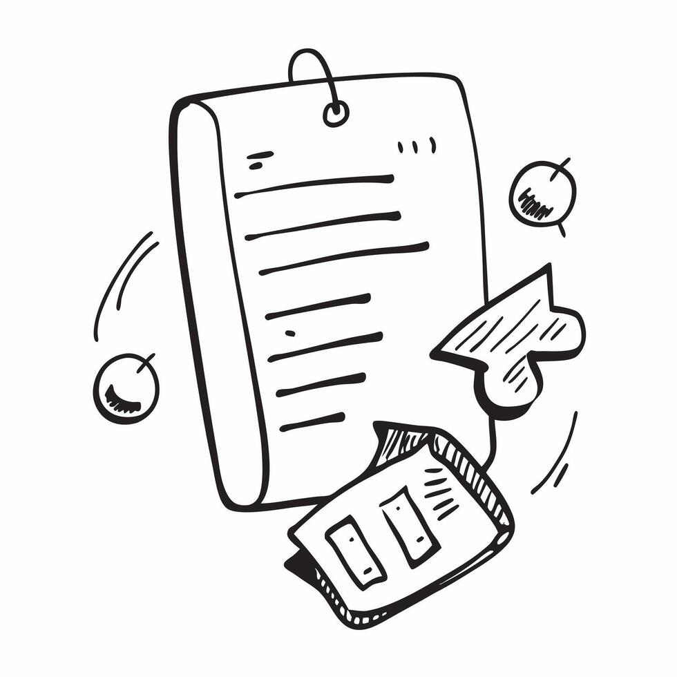 Doodle line icon of a clipboard concept as A doodle line icon of a clipboard symbolizing tasks organization and business management perfect for productivity and planning themed vis Dynamic vector