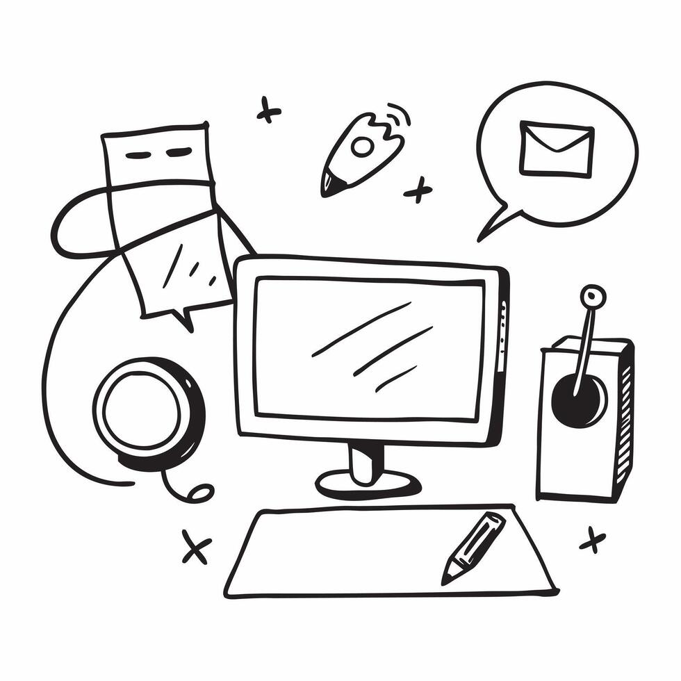 Desk setup icon with copy space for email newsletters concept as A modern desk setup icon with ample copy space perfect for email newsletters and digital communications highlightin Dynamic vector