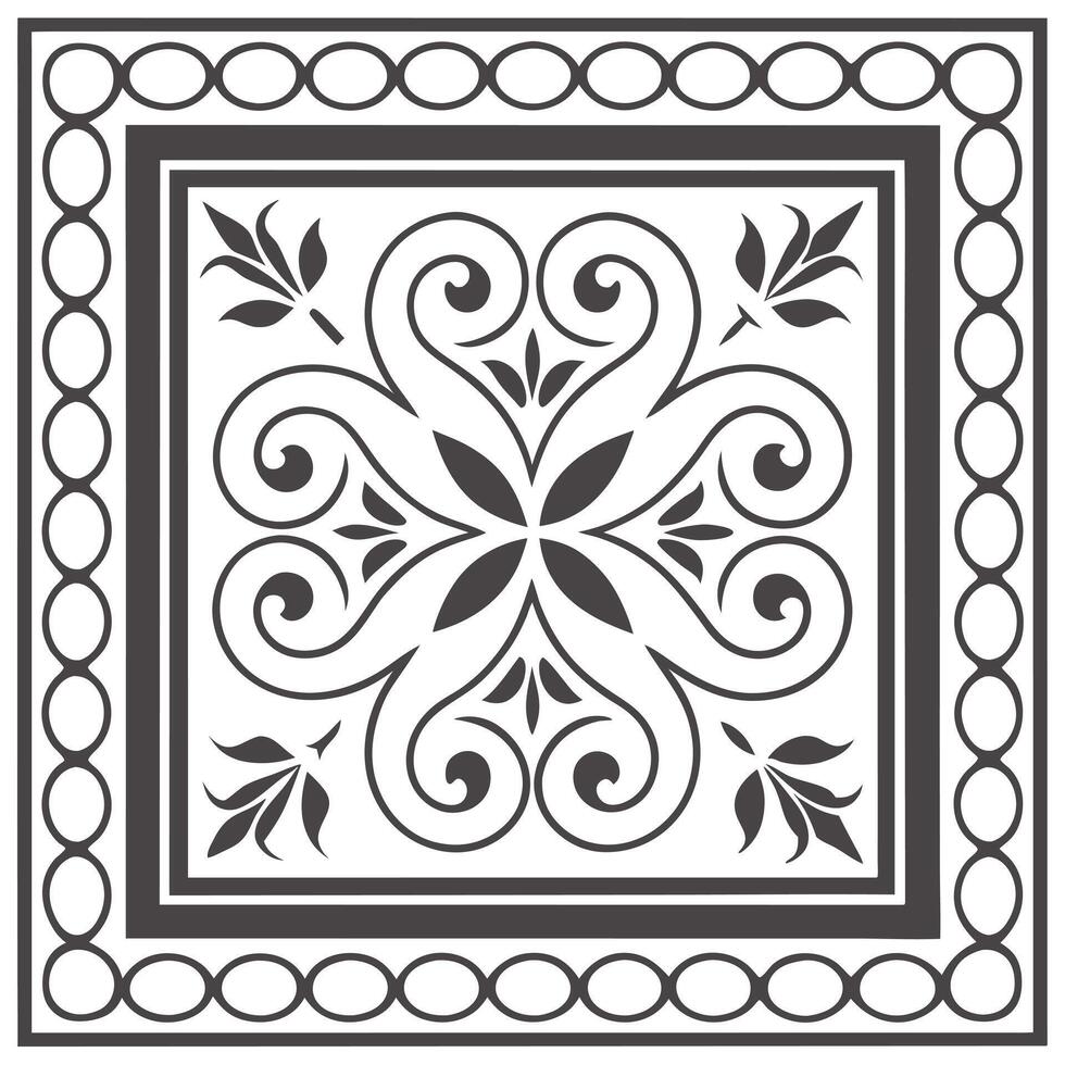 Develop a seamless pattern featuring antique frames sophisticated tile layouts ornate curls decorative elegance concept as Timeless aesthetic combining vintage border frames and e Dynamic vector
