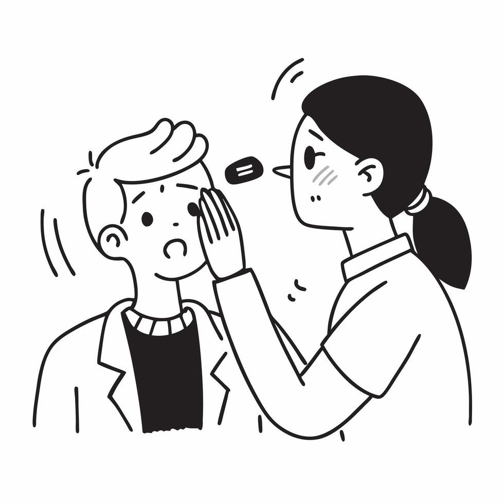 Dermatologist treating a patient with rosacea concept as A dermatologist treats a patient with rosacea focusing on care and skin improvement Ideal for dermatology and skincare ads Dynamic vector