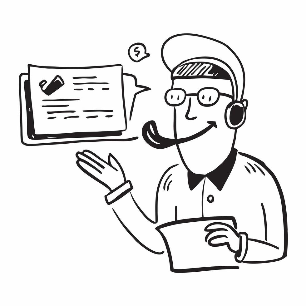 Customer service coach with headset concept as A customer service coachs profile blended with a headset representing management coaching and customer satisfaction Ideal for corpor Dynamic vector