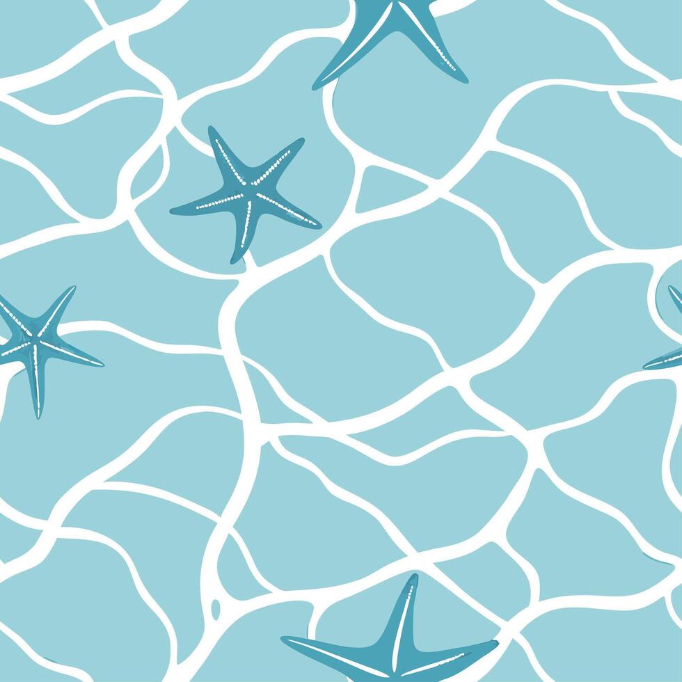 Crystal clear blue water seamless tile pattern with gentle ripples symbolizing beach tranquility concept as Crystal clear blue water with gentle ripples creates a seamless tile pat Dynamic vector