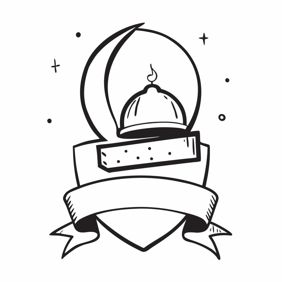 Crescent and mosque dome icon with space for text and graphics on a blue background concept as A modern crescent and mosque dome icon design featuring space for both text and graph Dynamic vector