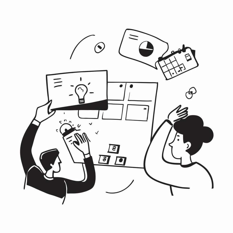 Cross functional team collaborating on a project concept as A illustration of a cross functional team collaborating on a project using digital tools and charts with an 8 col Dynamic vector