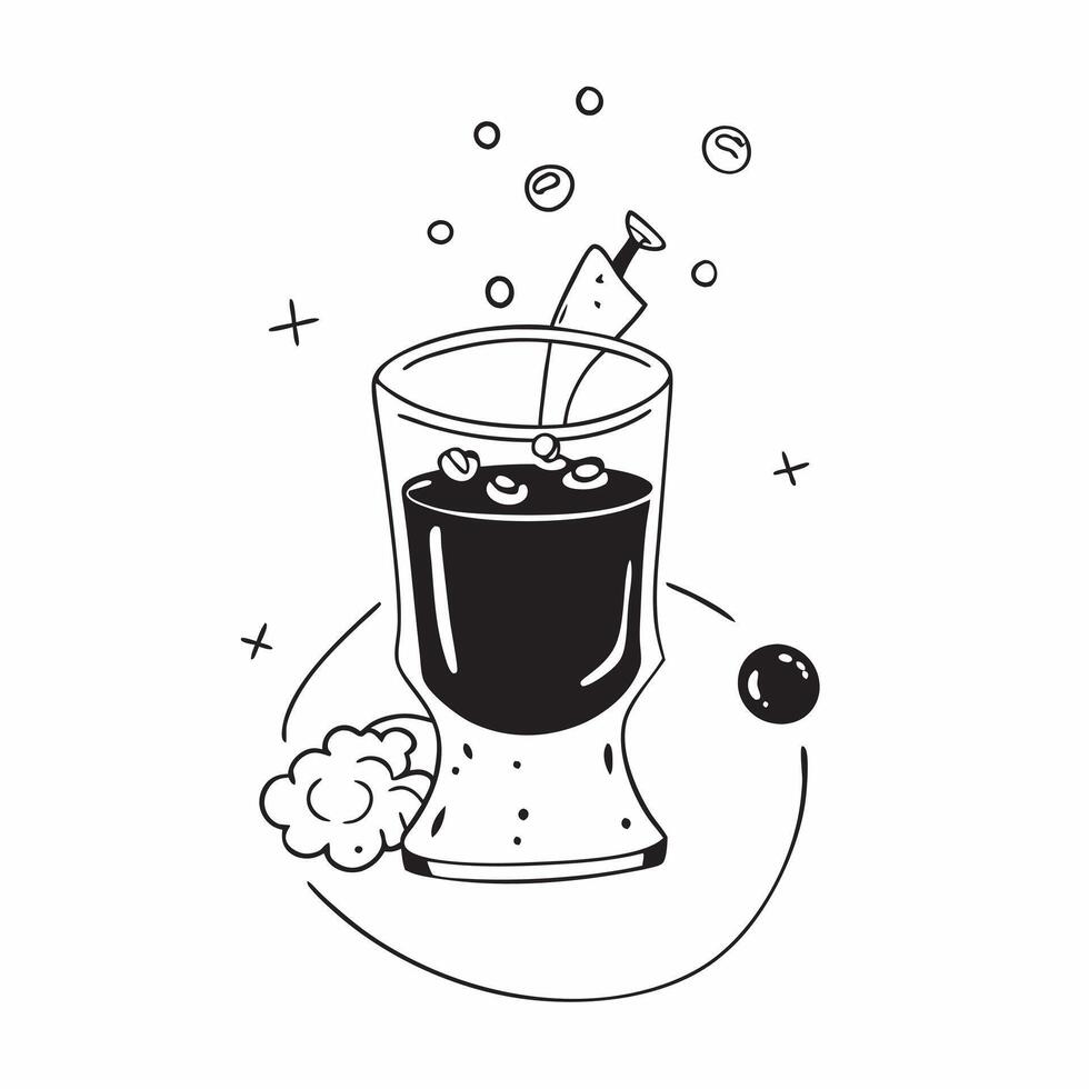 Craft cocktail with molecular gastronomy concept as High resolution image of a craft cocktail with molecular gastronomy elements and a glossy backdrop highlighting the innovative a Dynamic vector