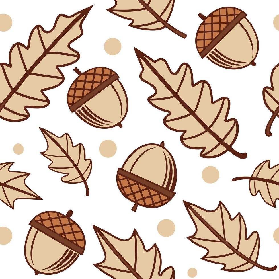 Cozy autumn plaid and acorn seamless tile pattern with warm colors and rustic textures concept as Warm plaid patterns and acorns create a cozy autumn seamless tile pattern with rus Dynamic vector