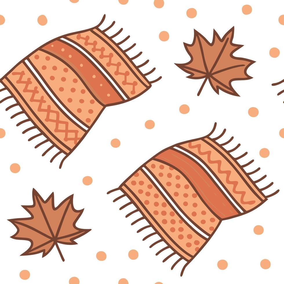 Cozy autumn knitted blanket seamless tile pattern with warm colors and textured details concept as Warm colors and textured knit details create a cozy autumn knitted blanket seamle Dynamic Set 2 vector