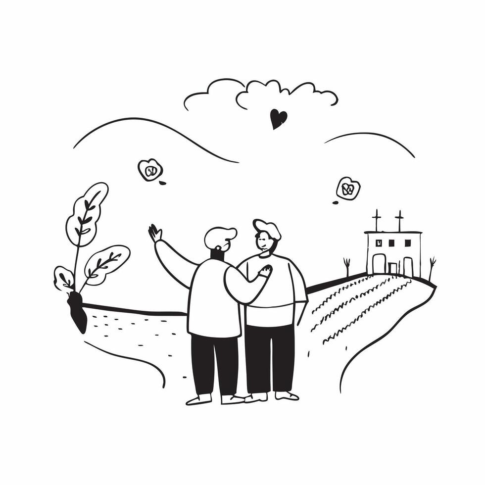 Couples reuniting at a vineyard concept as Couples reuniting blended with a vineyard scene symbolizing the romance and joy of reuniting at a picturesque location Ideal for romanti Dynamic vector