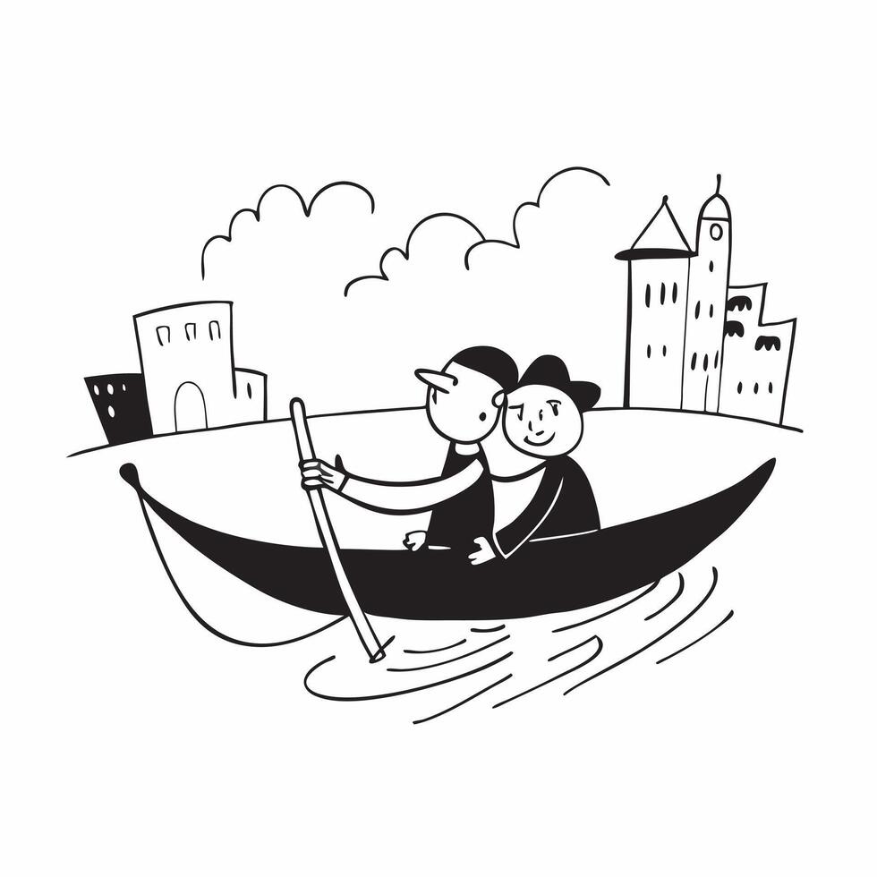 Couple on a romantic gondola ride in Venice concept as A couple enjoys a romantic gondola ride through the canals of Venice capturing the charm and beauty of this iconic city Perf Dynamic vector