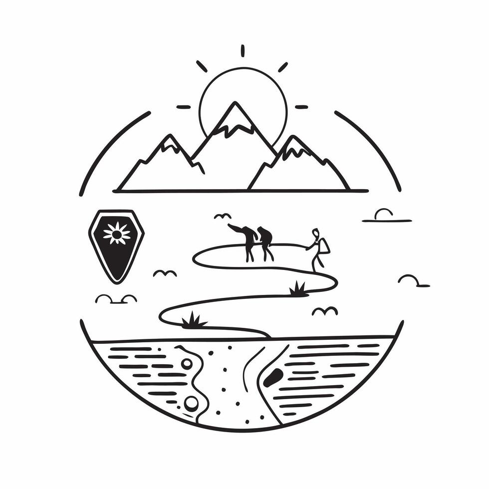 Couple exploring a cool mountain destination concept as High resolution image of a couple exploring a cool mountain destination to escape the heat highlighting adventure nature and Dynamic vector