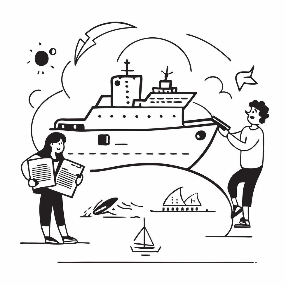 Couple enjoying a luxury cruise vacation concept as A couple enjoys a luxury cruise vacation exploring exotic destinations and relaxing on a lavish ship Perfect for luxury and rom Dynamic vector
