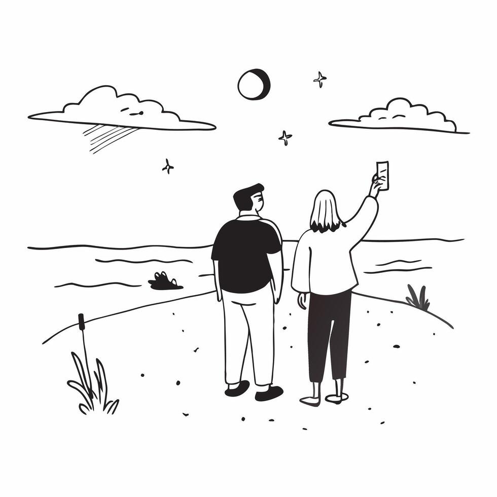 Couple enjoying a cool evening stroll along the beach concept as High resolution image of a couple enjoying a cool evening stroll along the beach to escape the heat capturing roman Dynamic vector