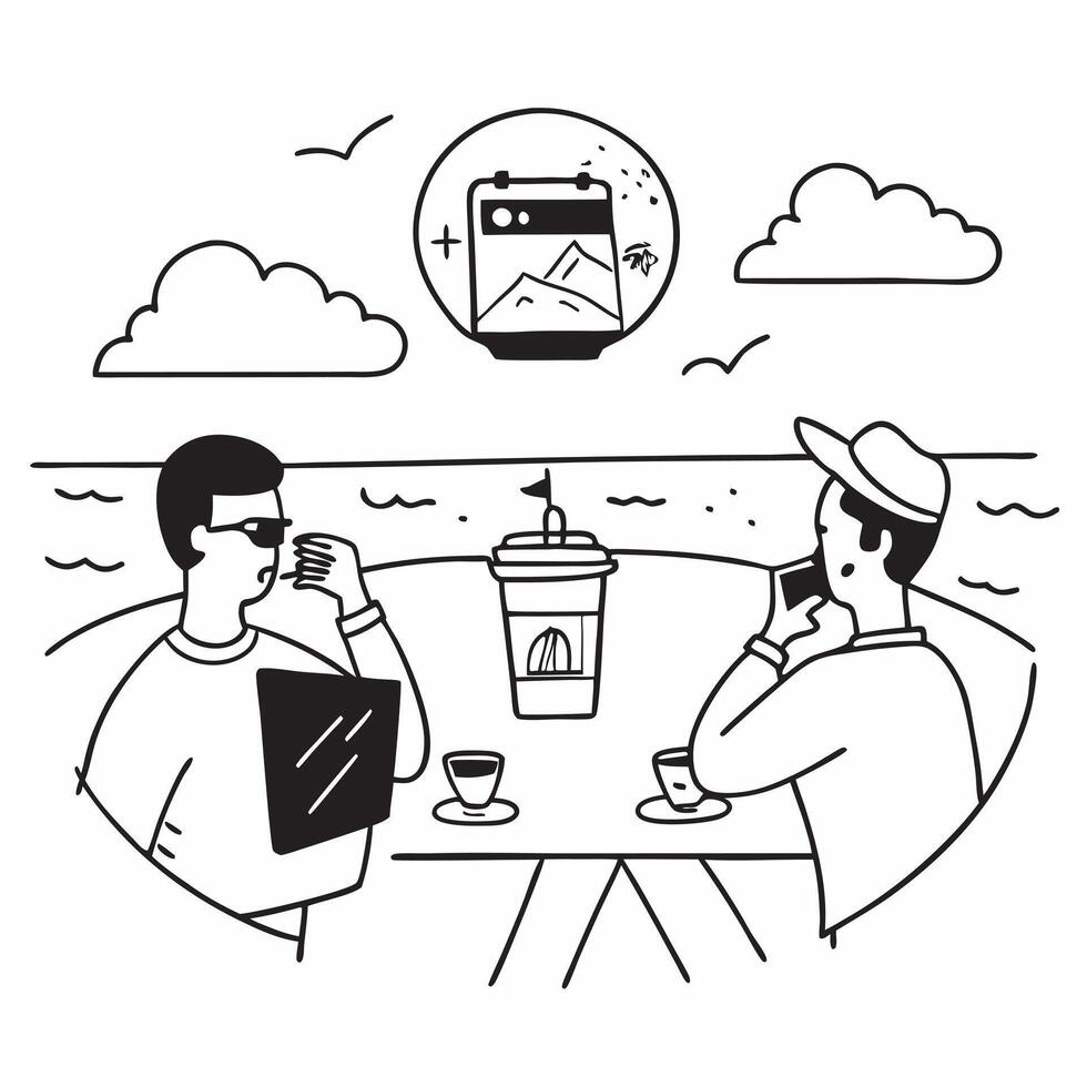 Couple enjoying a cool drink at a beachside cafe concept as High resolution image of a couple enjoying a cool drink at a beachside cafe to escape the heat capturing relaxation leis Dynamic Set 2 vector