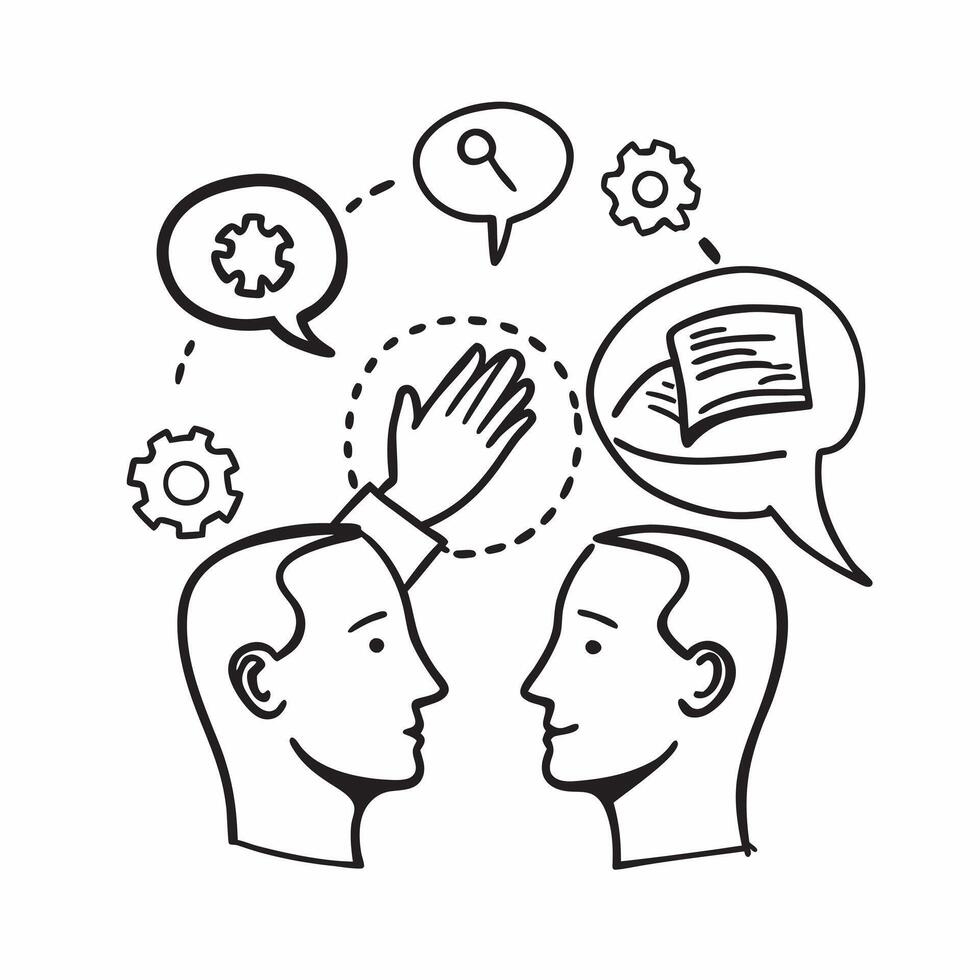 Counselor double exposure with therapy symbols concept as A counselors profile merged with therapy symbols representing counseling responsibility and mental health Perfect for men Dynamic vector