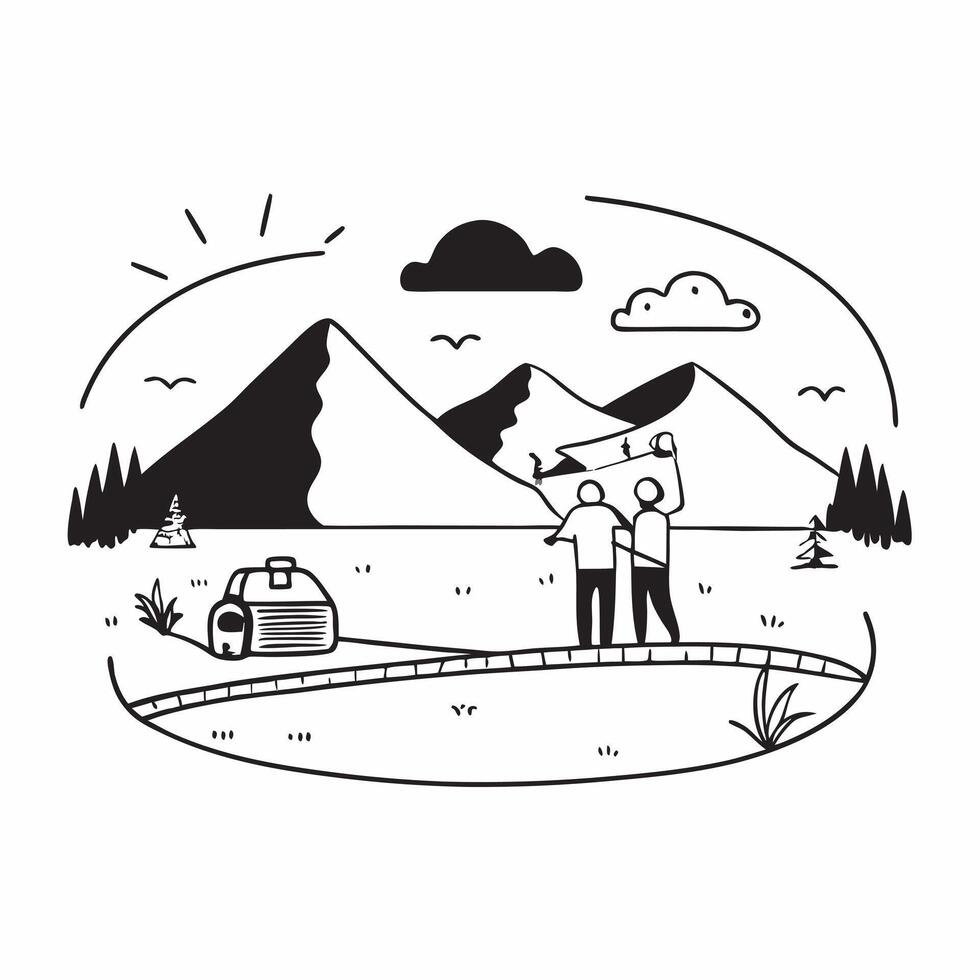 Couple enjoying a cool evening by the lakeside concept as High resolution image of a couple enjoying a cool evening by the lakeside to escape the heat highlighting romance relaxati Dynamic vector