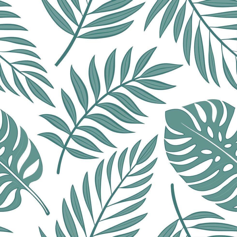 Cool summer leaves seamless pattern with minty green and tropical plants for a refreshing home vibe concept as Minty green and tropical plants arranged seamlessly for a cool refres Dynamic vector