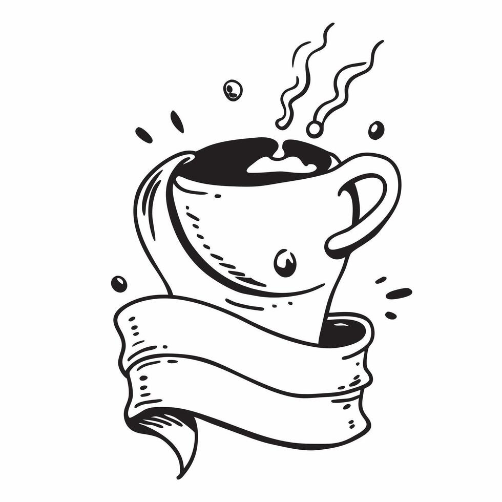 Coffee cup symbol with copy space for print materials concept as A versatile coffee cup symbol with ample copy space suitable for print materials like brochures flyers and posters Dynamic vector
