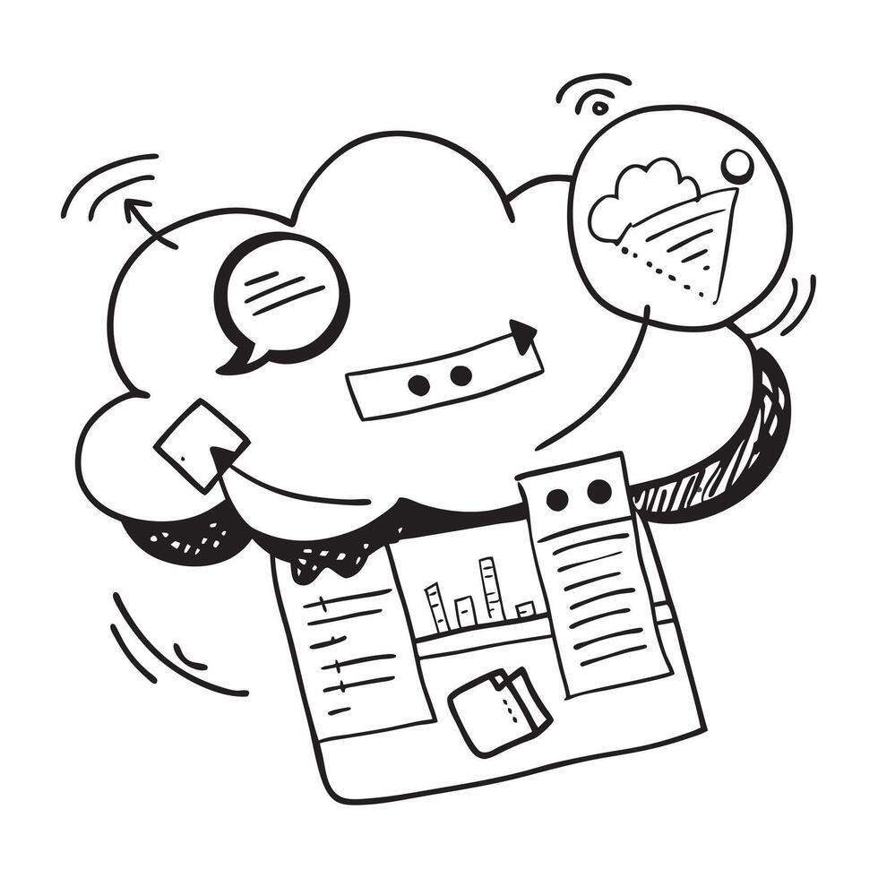 Cloud service symbol with copy space for project planning concept as An artistic rendering of a cloud service symbol with spacious copy space suitable for project planning goal set Dynamic Set 7 vector