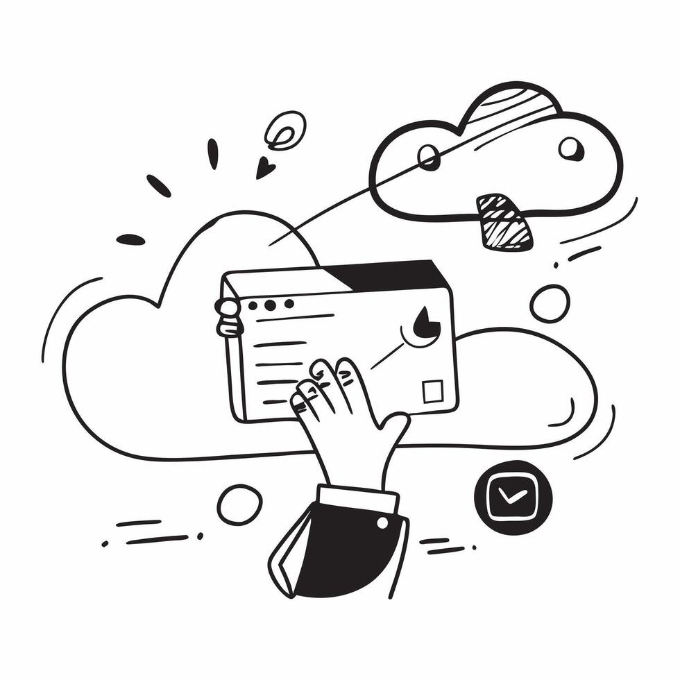 Cloud service illustration with copy space for business reports concept as A visually appealing cloud service illustration with copy space designed to enhance business reports and Dynamic Set 5 vector
