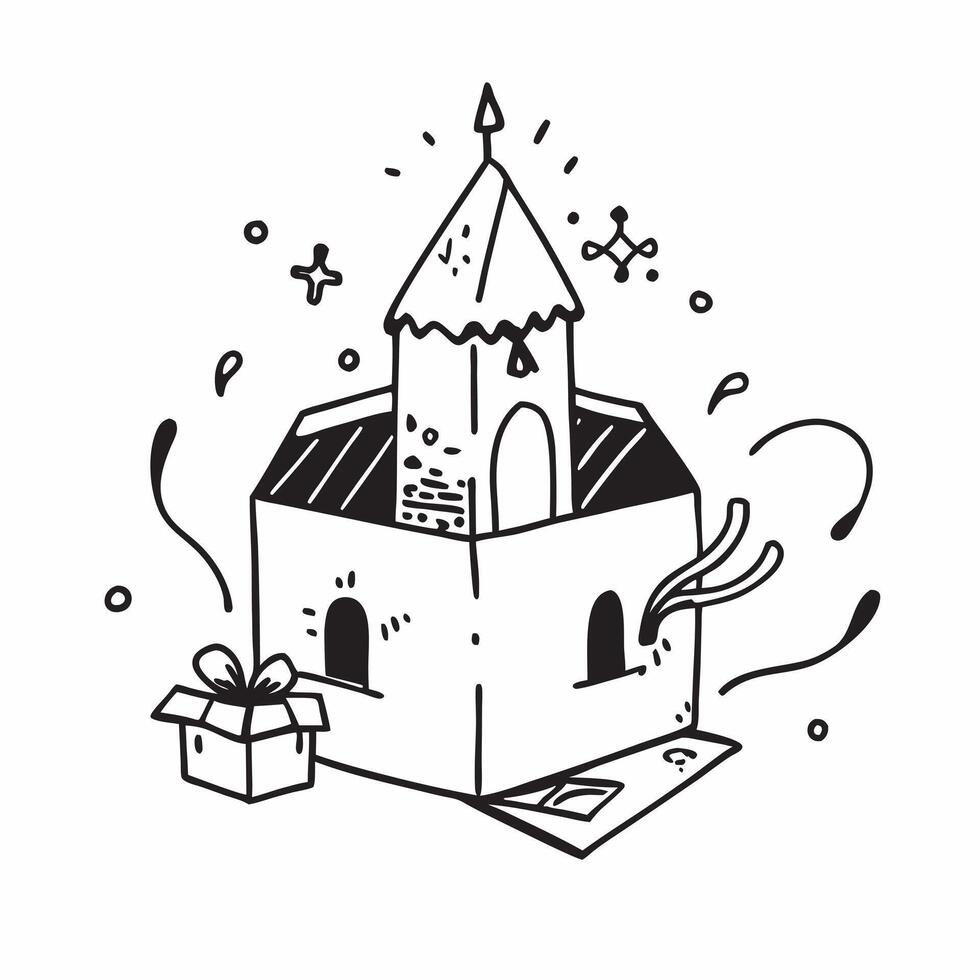 Church hosting a festive holiday market for fundraising concept as High resolution image of a church hosting a festive holiday market to raise funds during a crisis highlighting co Dynamic Set 2 vector