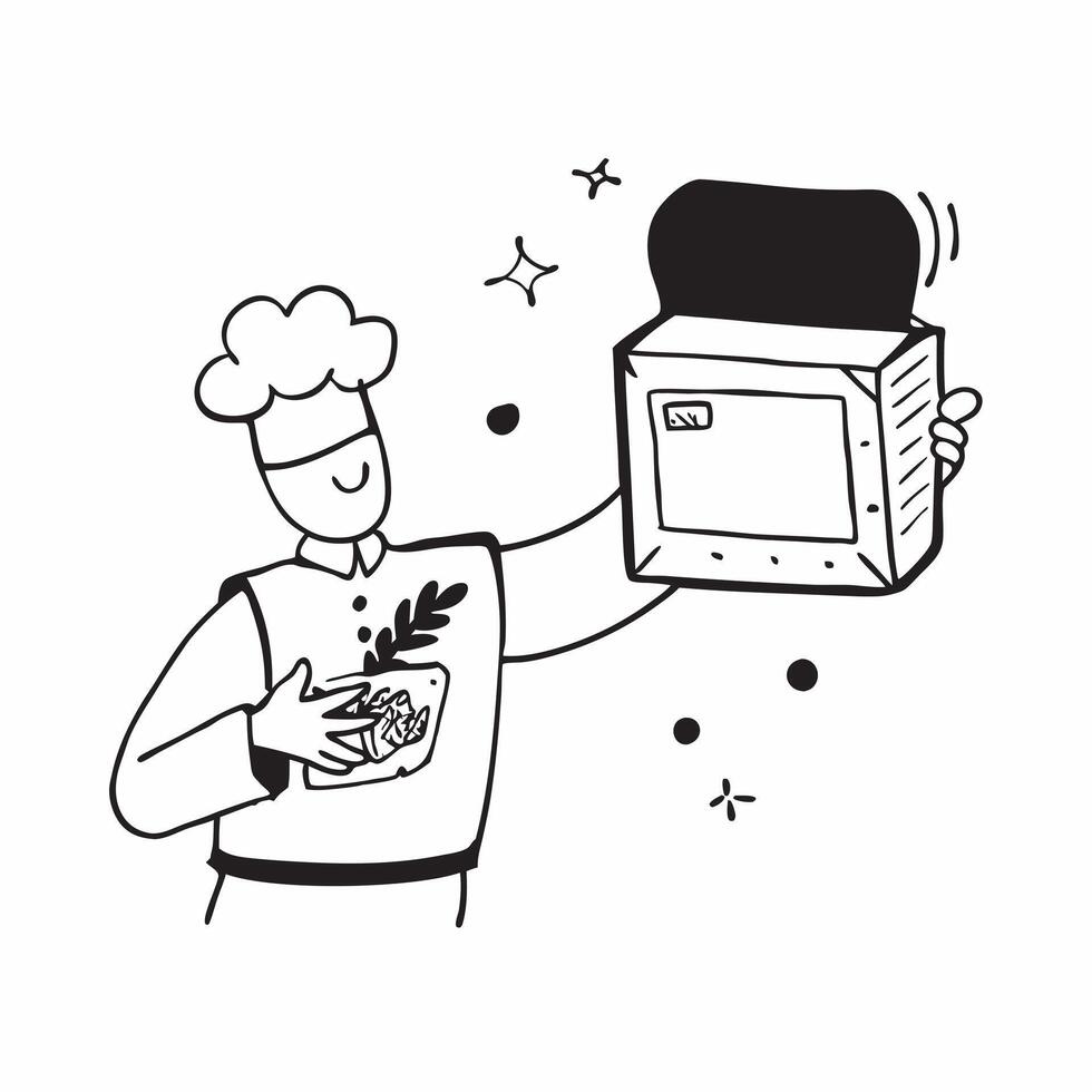 Chef showcasing a mockup plant based food box concept as A chef showcases a mockup plant based food box emphasizing gourmet and healthy meal options Perfect for food and culinary Dynamic vector