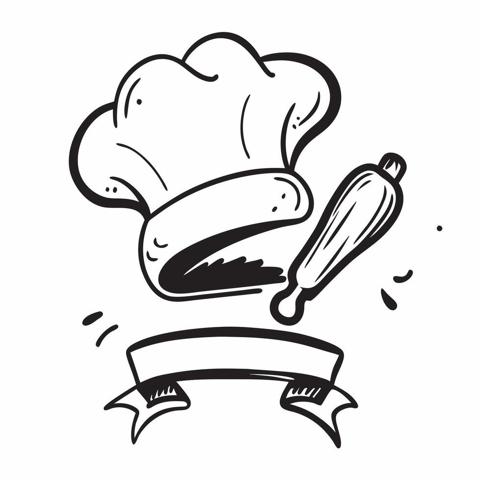 Chef hat and rolling pin icon with copy space for kitchen promotions concept as A modern chef hat and rolling pin icon design with generous copy space perfect for enhancing kitchen Dynamic vector