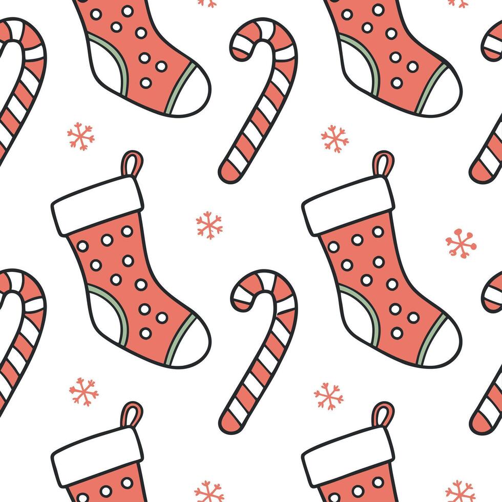 Charming Christmas stockings and candy canes seamless tile pattern with festive flair concept as Festive flair with charming Christmas stockings and candy canes create seamless til Dynamic vector
