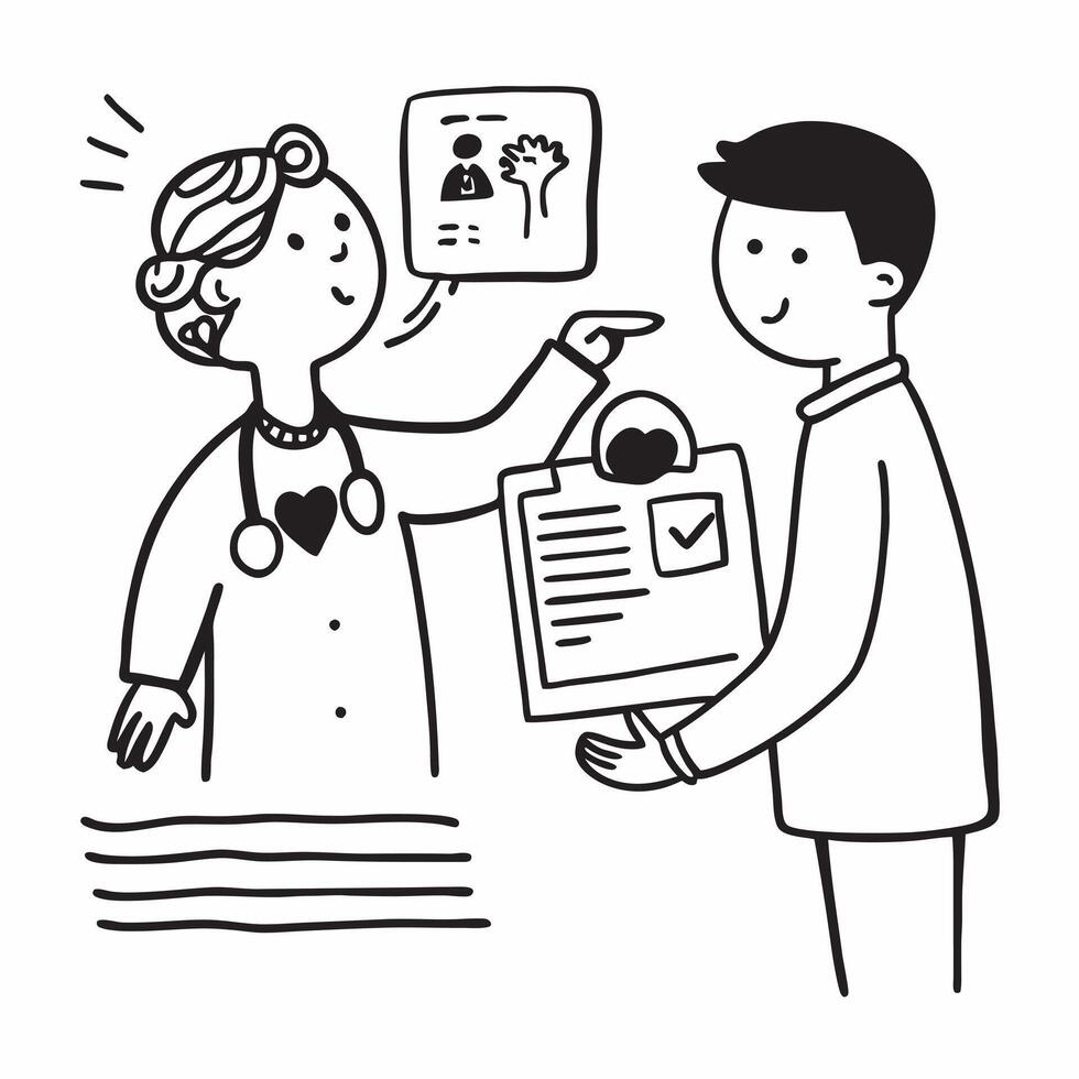 Cardiologist performing a heart check up on a patient concept as A cardiologist performs a heart check up on a patient showcasing expertise and care Ideal for cardiology and healt Dynamic vector